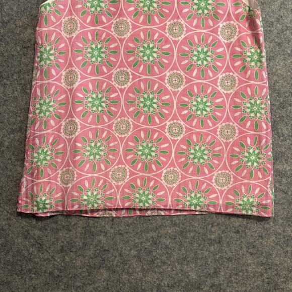 Lilly Pulitzer Shirt Womens 6 Pink Green Floral Silk Blend Sleeveless Blouse - Picture 8 of 12